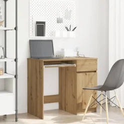 vidaXL Mobiliario De Oficina-Escritorio de madera de ingeniería 86x49x76 cm