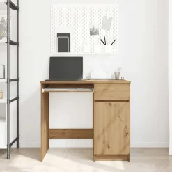 vidaXL Mobiliario De Oficina-Escritorio de madera de ingeniería 86x49x76 cm