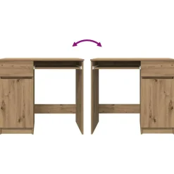 vidaXL Mobiliario De Oficina-Escritorio de madera de ingeniería 86x49x76 cm