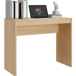 vidaXL Mobiliario De Oficina-Escritorio de madera contrachapada color roble 90x40x72 cm