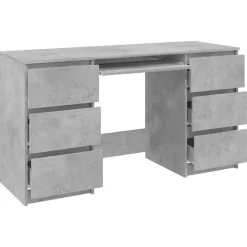 vidaXL Escritorio de madera contrachapada gris 140x50x77 cm Gris hormigón Hot