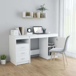 vidaXL Mobiliario De Oficina-Escritorio de madera contrachapada 140x50x76 cm