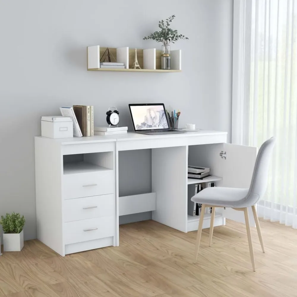 vidaXL Mobiliario De Oficina-Escritorio de madera contrachapada 140x50x76 cm