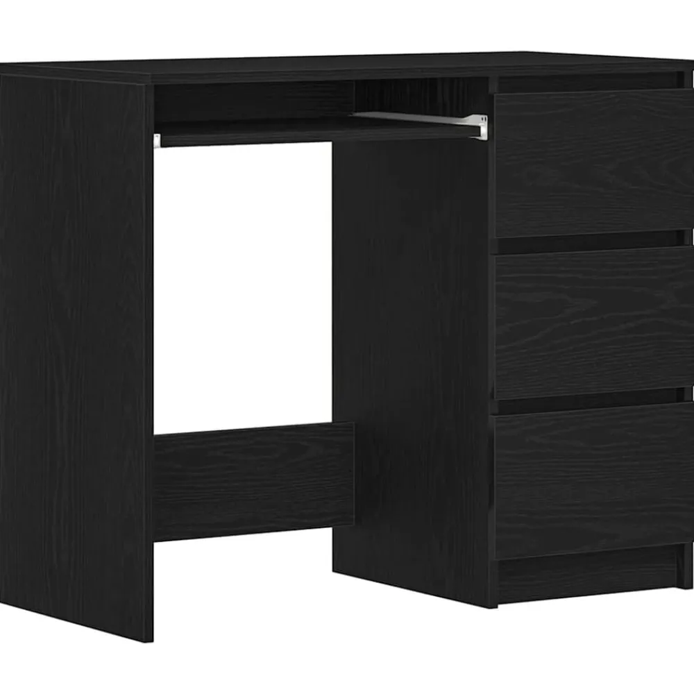 vidaXL Escritorio de madera contrachapada 90x45x76 cm Roble negro Hot