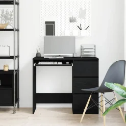 vidaXL Escritorio de madera contrachapada 90x45x76 cm Roble negro Hot