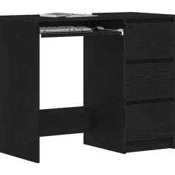 vidaXL Escritorio de madera contrachapada 90x45x76 cm Roble negro Hot