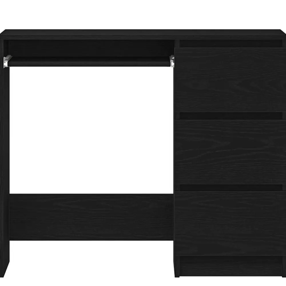 vidaXL Escritorio de madera contrachapada 90x45x76 cm Roble negro Hot