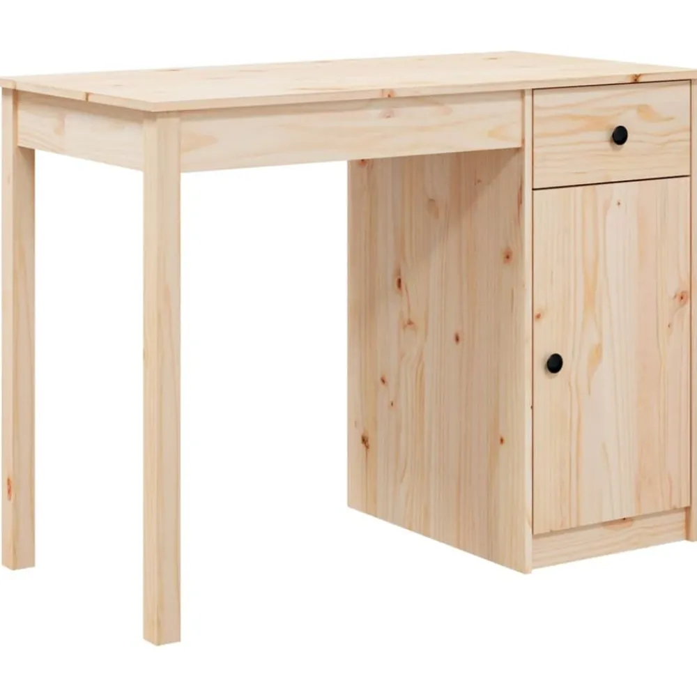 vidaXL Mobiliario De Oficina-Escritorio de madera maciza de pino 100x50x75 cm