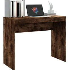 vidaXL Escritorio de madera contrachapada 90x40x72 cm Roble ahumado New