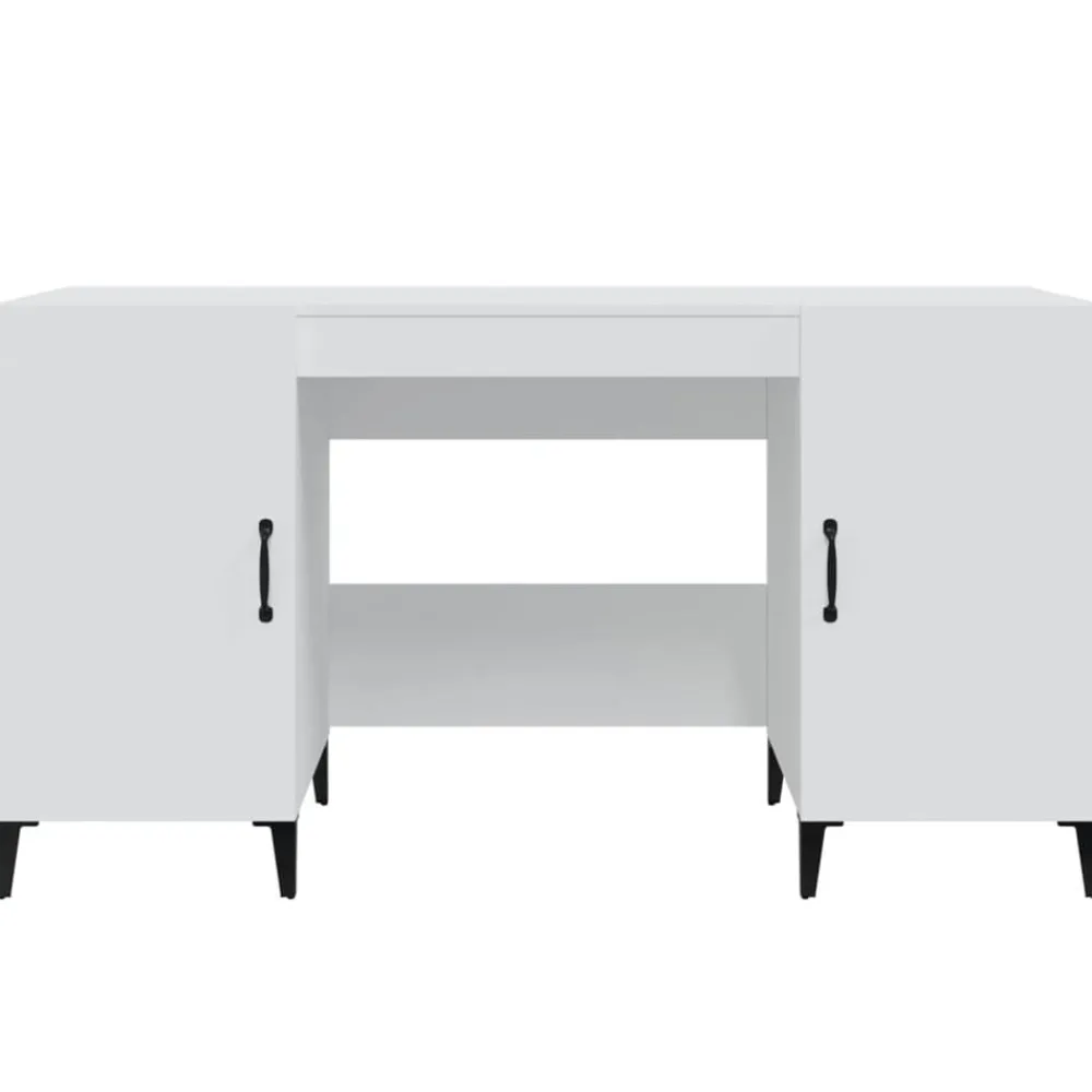vidaXL Escritorio de madera contrachapada 140x50x75 cm Blanco Hot