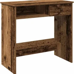 vidaXL Escritorio de madera ingeniería madera envejecida 80x40x75 cm Madera antigua Discount