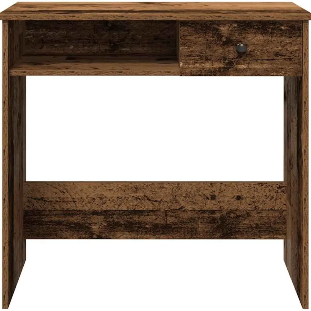 vidaXL Escritorio de madera ingeniería madera envejecida 80x40x75 cm Madera antigua Discount