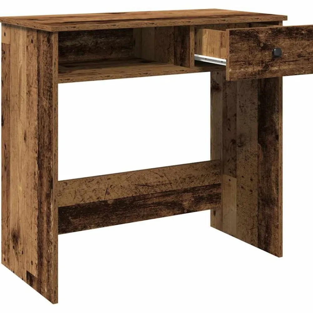 vidaXL Escritorio de madera ingeniería madera envejecida 80x40x75 cm Madera antigua Discount