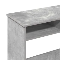 vidaXL Mobiliario De Oficina-Escritorio de madera contrachapada gris hormigón 80x40x75 cm