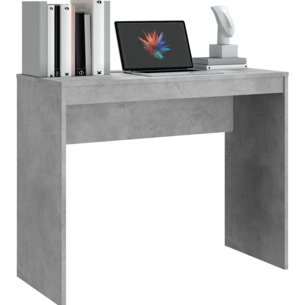 vidaXL Escritorio de madera contrachapada gris hormigón 90x40x72 cm Gris hormigón Best