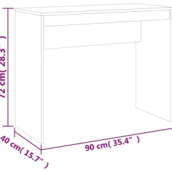 vidaXL Escritorio de madera contrachapada gris hormigón 90x40x72 cm Gris hormigón Best