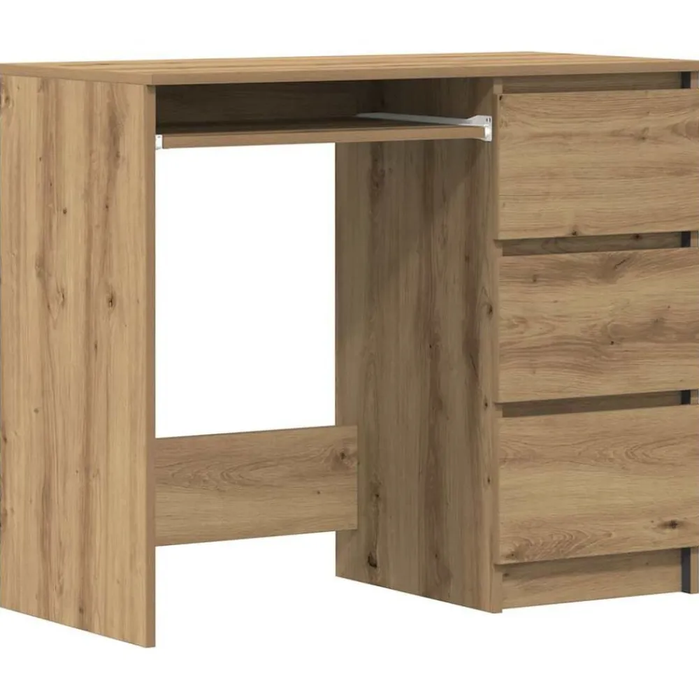 vidaXL Escritorio de madera de ingeniería 90x45x76 cm Roble artisan Outlet