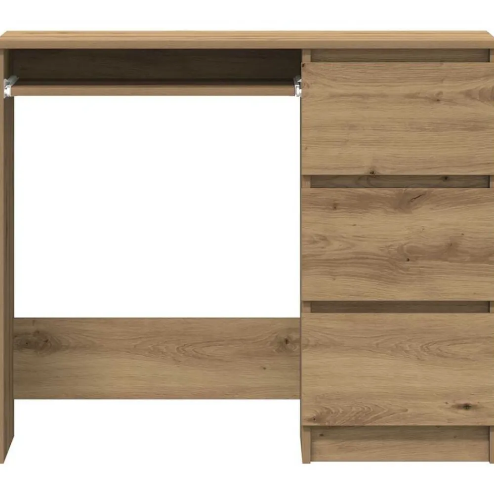 vidaXL Escritorio de madera de ingeniería 90x45x76 cm Roble artisan Outlet