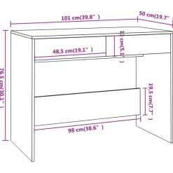 vidaXL Mobiliario De Oficina-Escritorio de madera de ingeniería 101x50x76,5 cm