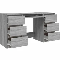 vidaXL Escritorio de madera contrachapada 140x50x77 cm Gris sonoma Sale