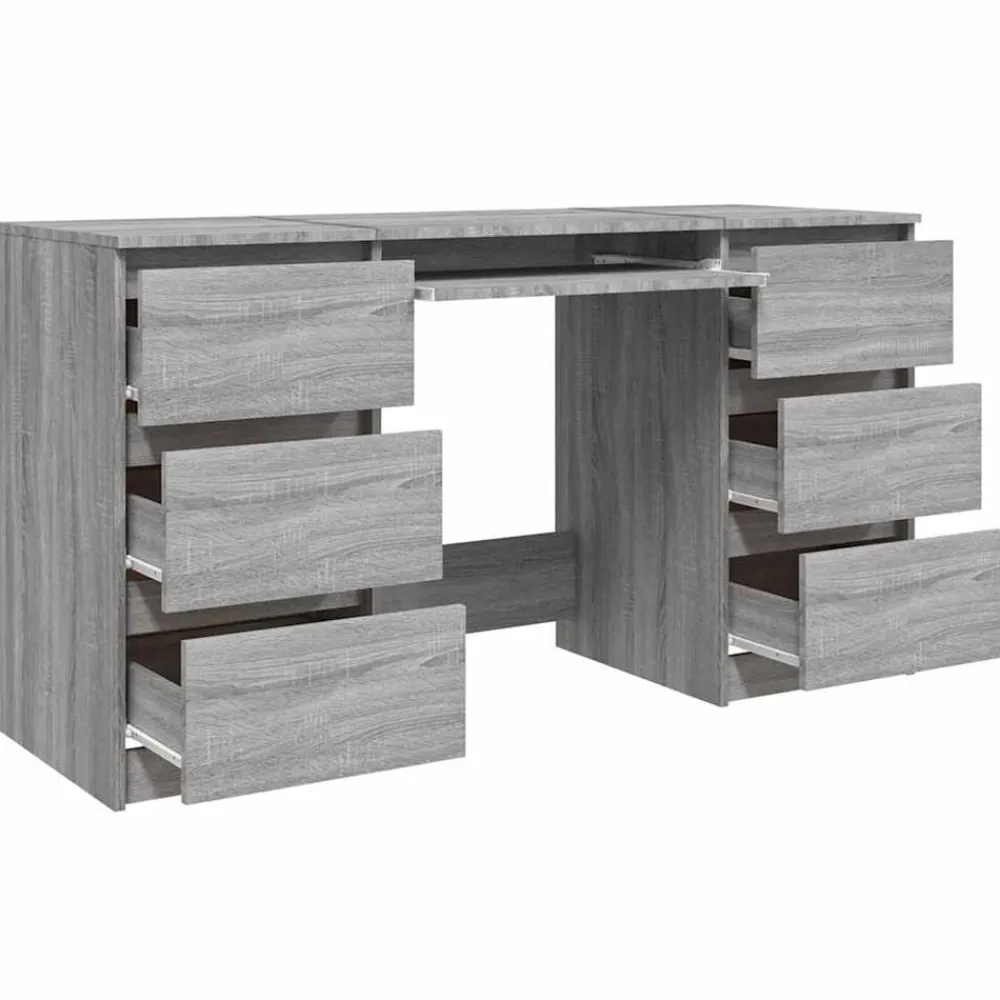 vidaXL Escritorio de madera contrachapada 140x50x77 cm Gris sonoma Sale