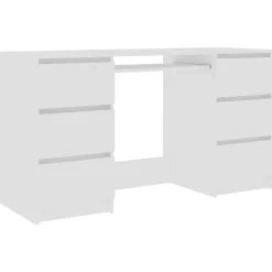 vidaXL Escritorio de madera contrachapada 140x50x77 cm Blanco Sale