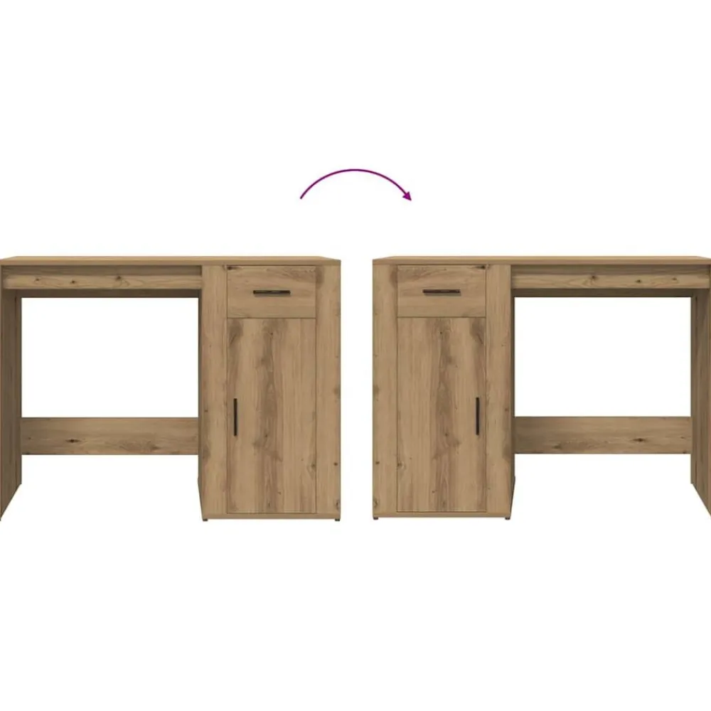 vidaXL Escritorio de madera de ingeniería 100x49x75 cm Roble artisan Online