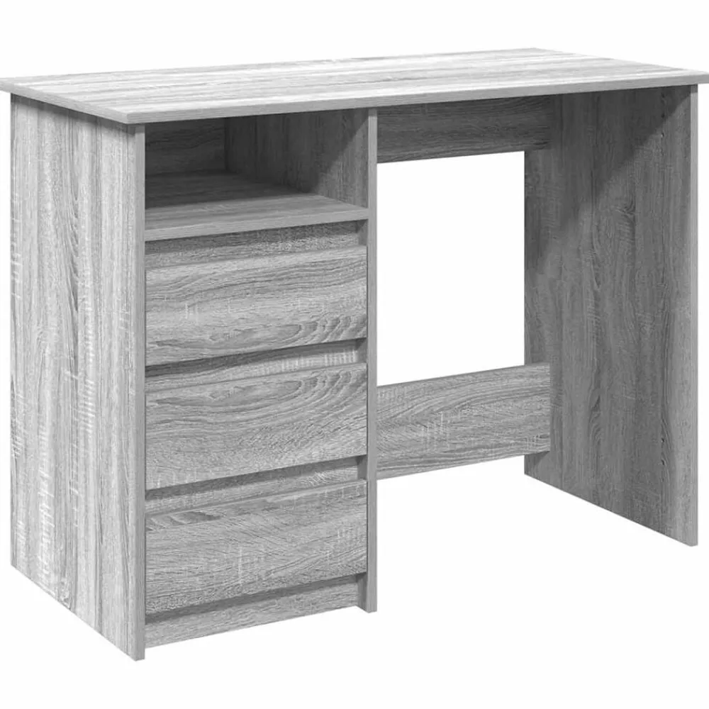 vidaXL Escritorio de madera de ingeniería 102x50x75 cm Gris sonoma Outlet
