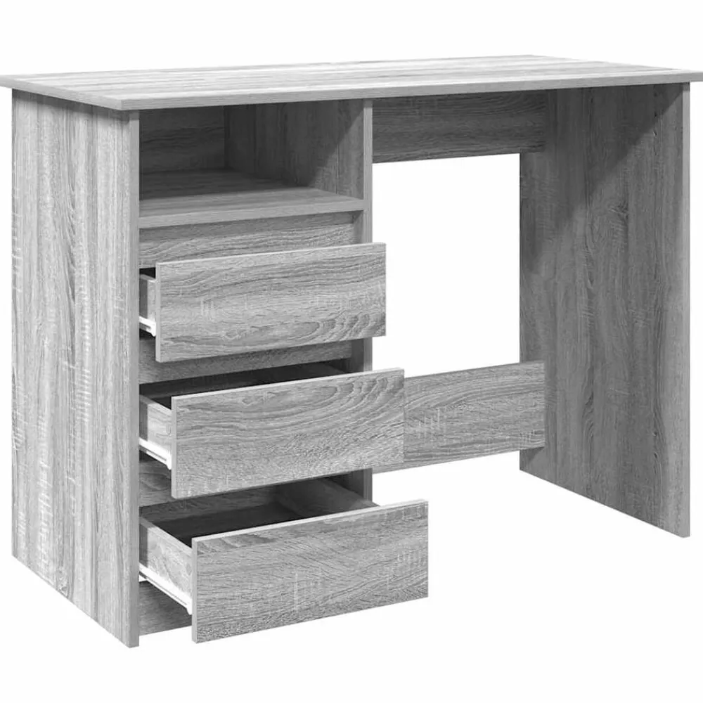vidaXL Escritorio de madera de ingeniería 102x50x75 cm Gris sonoma Outlet