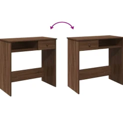 vidaXL Mobiliario De Oficina-Escritorio de madera de ingeniería roble marrón 80x40x75 cm