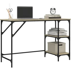 vidaXL Mobiliario De Oficina-Escritorio de metal y madera de ingeniería Sonoma 120x50x75 cm