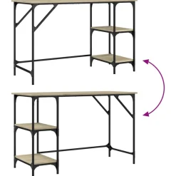 vidaXL Mobiliario De Oficina-Escritorio de metal y madera de ingeniería Sonoma 120x50x75 cm