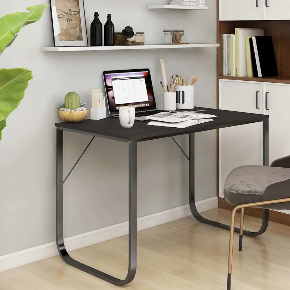 vidaXL Escritorio de ordenador madera de ingeniería 110x60x73 cm Negro Clearance