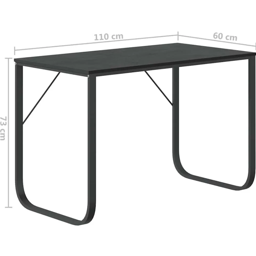 vidaXL Escritorio de ordenador madera de ingeniería 110x60x73 cm Negro Clearance