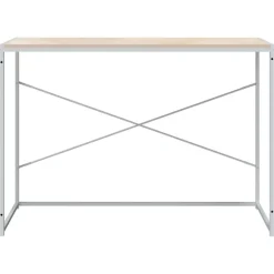 vidaXL Escritorio de ordenador madera de ingeniería blanco y roble Best