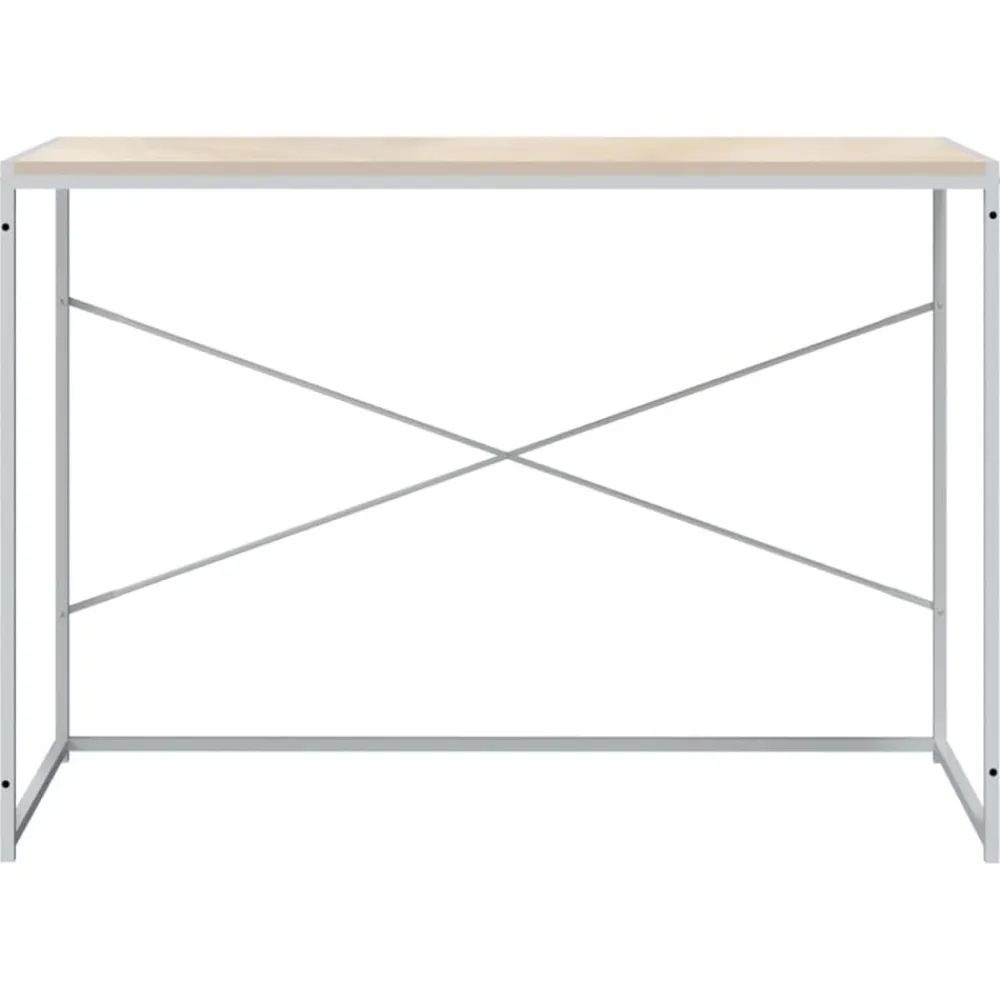 vidaXL Escritorio de ordenador madera de ingeniería blanco y roble Best