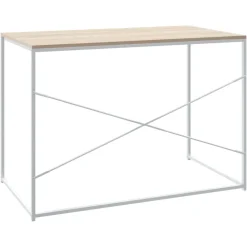 vidaXL Escritorio de ordenador madera de ingeniería blanco y roble Best