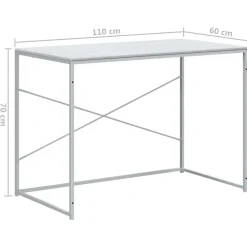 vidaXL Escritorio de ordenador madera ingeniería 110x60x70 cm Blanco Sale