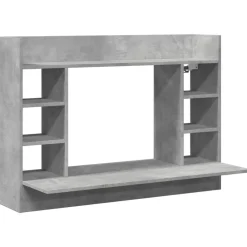 vidaXL Mobiliario De Oficina-Escritorio de pared madera ingeniería gris hormigón 105x48x75cm