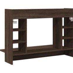 vidaXL Mobiliario De Oficina-Escritorio de pared madera ingeniería marrón roble 105x48x75 cm