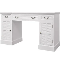 vidaXL Escritorio de pedestal doble blanco 140x48x80 cm New