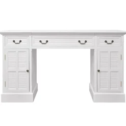 vidaXL Escritorio de pedestal doble blanco 140x48x80 cm New
