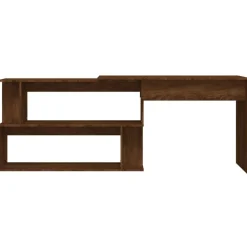 vidaXL Escritorio esquina madera contrachapada color roble 200x50x76cm Marrón roble Discount