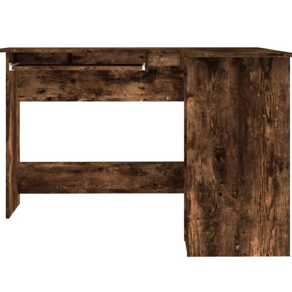 vidaXL Escritorio esquina madera contrachapada roble humo 120x140x75cm Roble ahumado Outlet