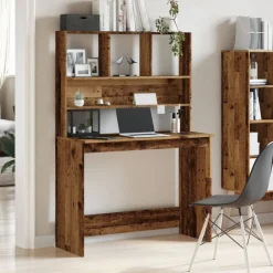 vidaXL Mobiliario De Oficina-Escritorio estantes madera ingeniería envejecida 102x45x148 cm