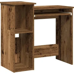 vidaXL Escritorio estantes madera ingeniería envejecida 84x40x78 cm Madera antigua Clearance
