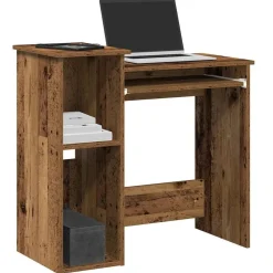 vidaXL Escritorio estantes madera ingeniería envejecida 84x40x78 cm Madera antigua Clearance