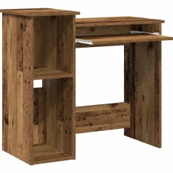 vidaXL Escritorio estantes madera ingeniería envejecida 84x40x78 cm Madera antigua Clearance