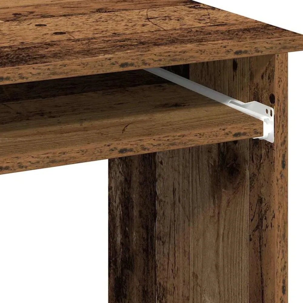 vidaXL Escritorio estantes madera ingeniería envejecida 84x40x78 cm Madera antigua Clearance