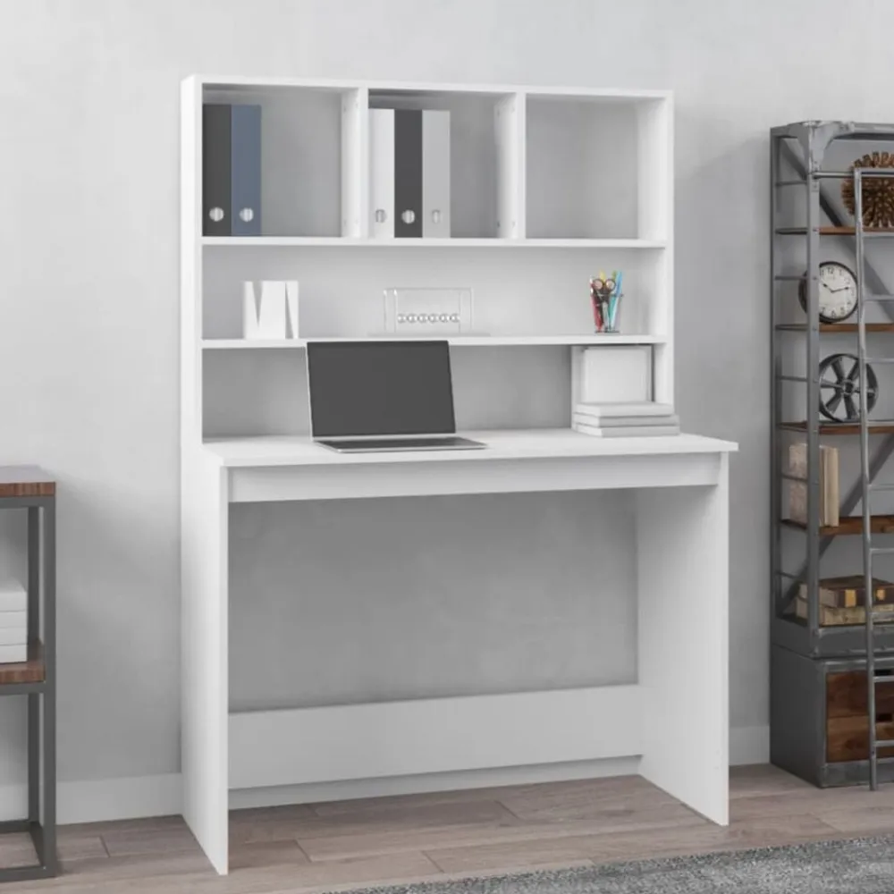 vidaXL Mobiliario De Oficina-Escritorio estantes madera contrachapada 102x45x148 cm